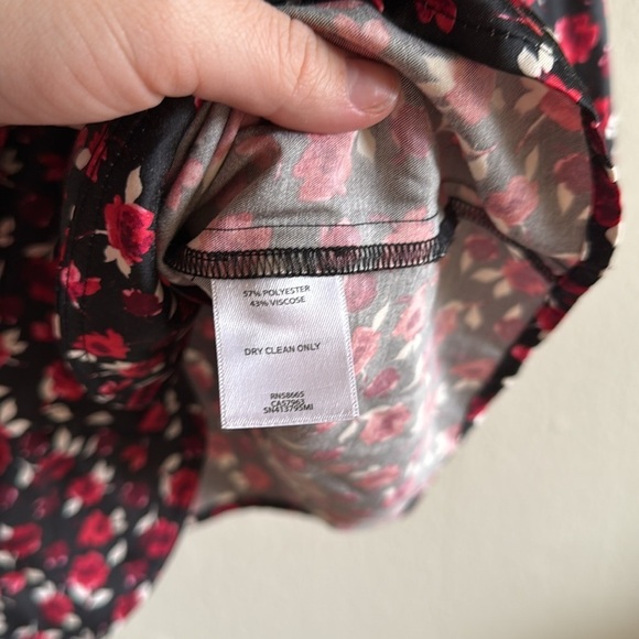 Something Navy Revolve Floral Red Ruched Long Sleeve Wrap Mini Dress - Picture 8 of 10